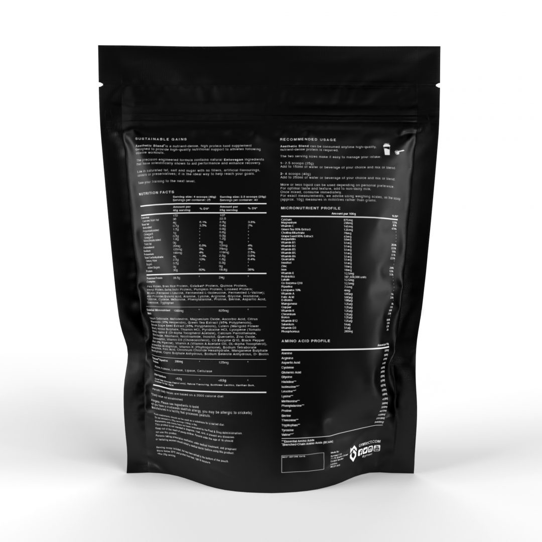 GYMSECT AESTHETIC BLEND Caramel Latte Flavour Cricket Protein Powder (Back)